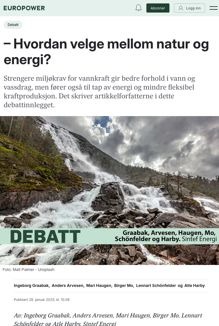 Hvordan velge mellom natur og energi?